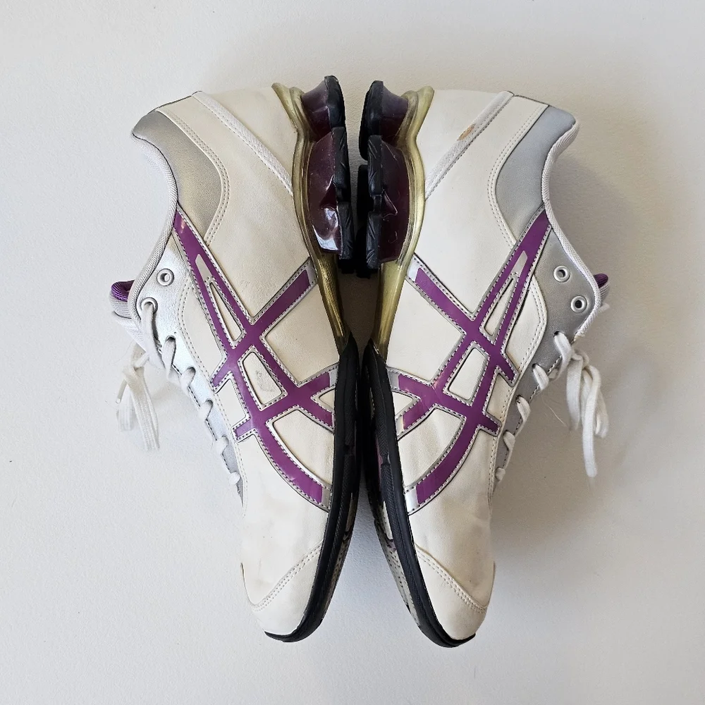 Rare Y2K ASICS Gel-Naomi Sneakers Women’s 8.5 Ivory Purple Silver Running Shoes
